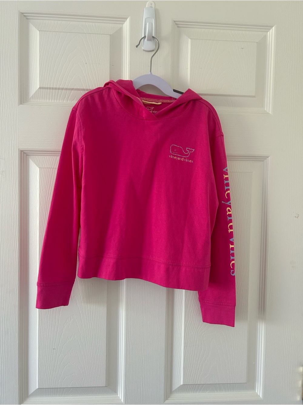 Vineyard Vines Girls' Hot Pink Long Sleeve Tee Shiry - Size S (7/8)
